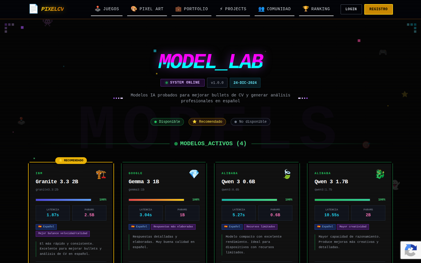 Captura: Catálogo de modelos IA