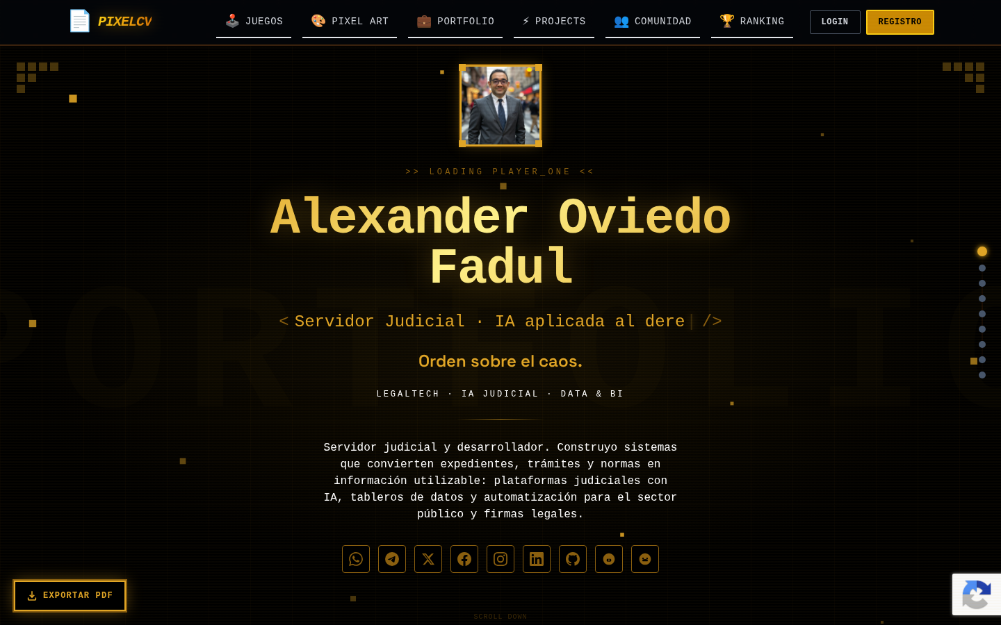 Captura: Portafolio público