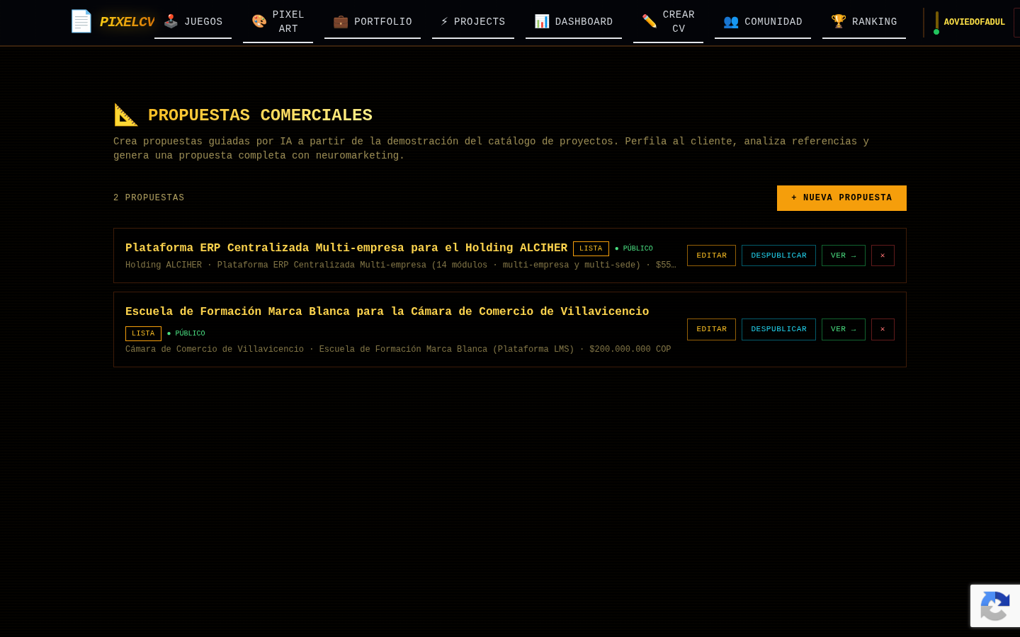 Captura: Propuestas con IA